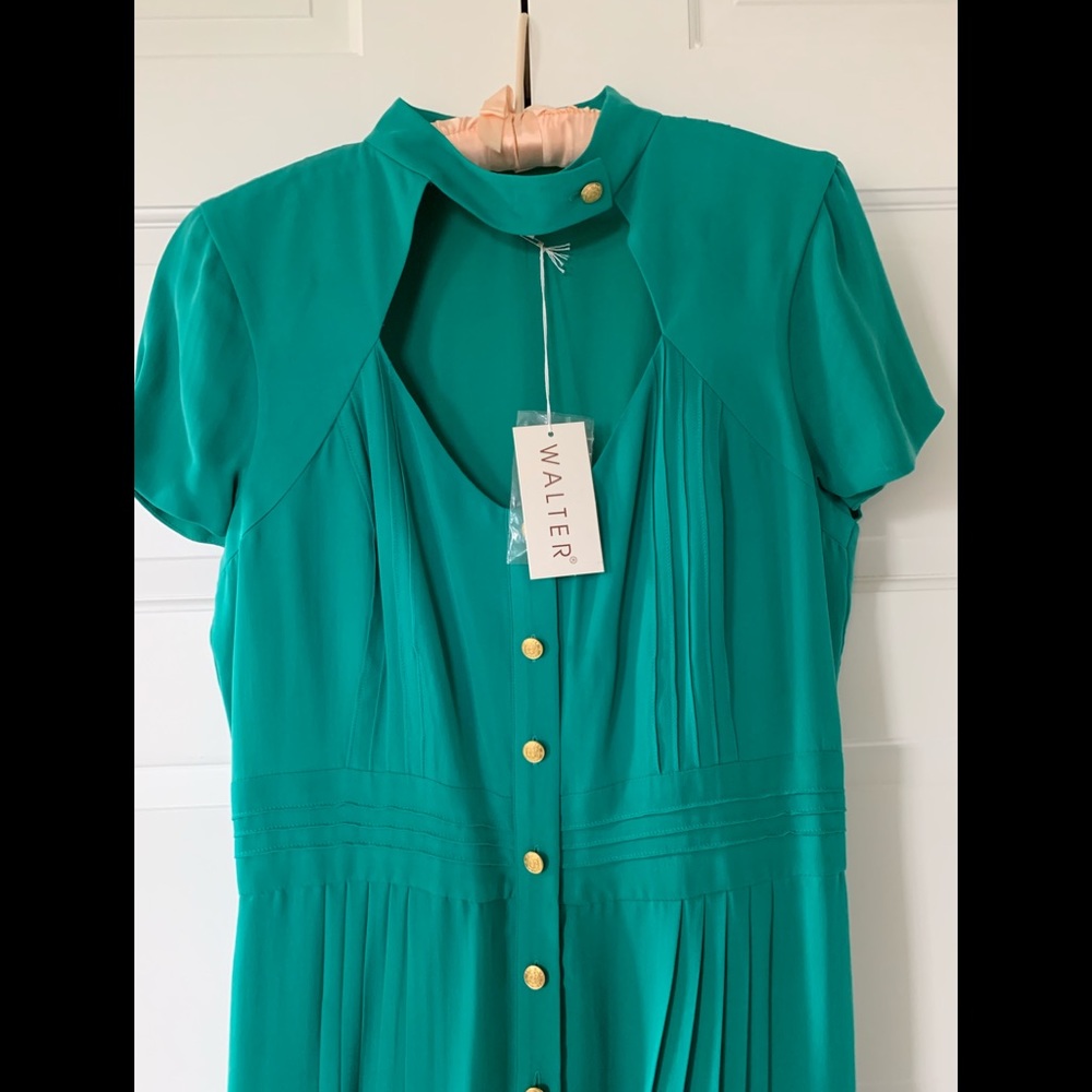 NWT Walter Green Silk Keyhole Cocktail Dress Sz 10